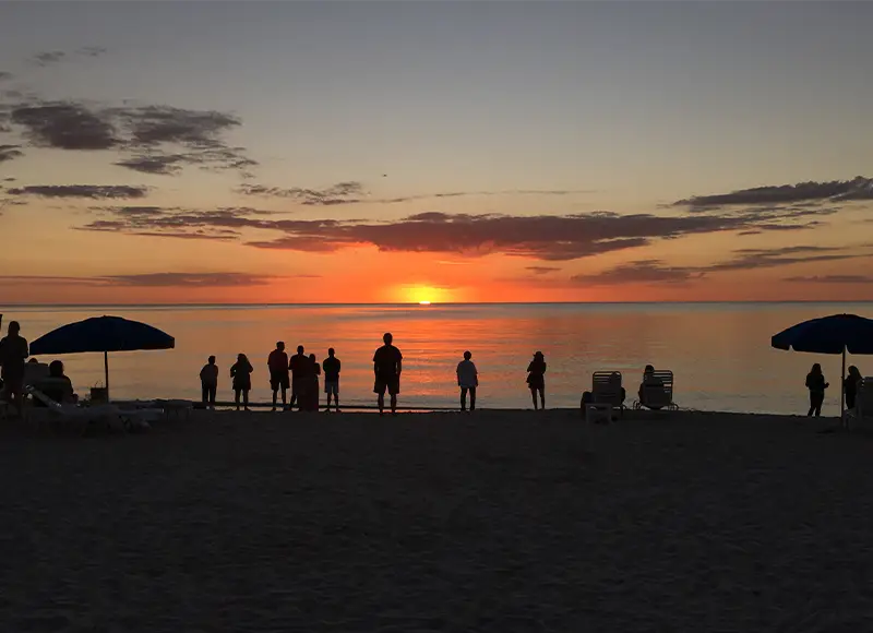 group of people in beach