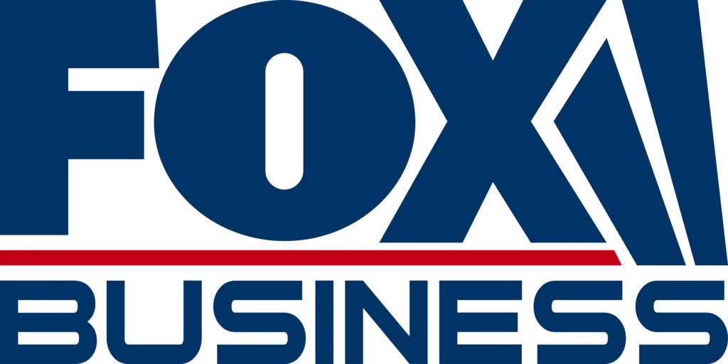 Logo of Fox Business in blue and red text.